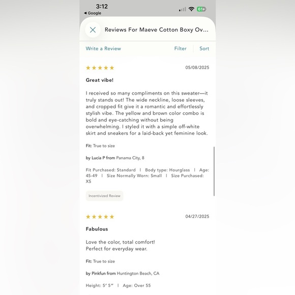 NWT new medium Anthropologie Maeve cotton boxy v-neck top tan yellow stripe - Picture 15 of 16